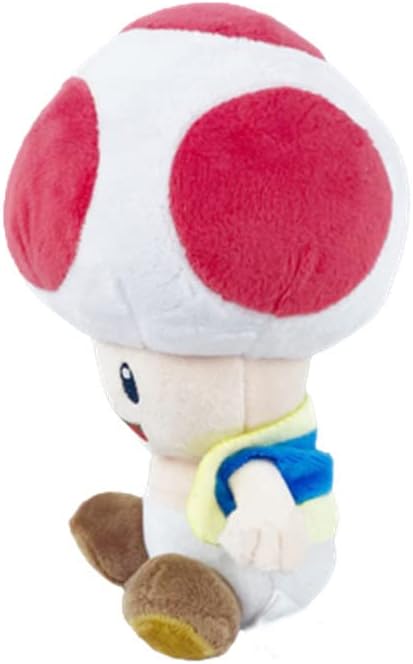 Mushroom Red Toad Plush Sitting Position, Cuddly Cartoon Game Stuffed Toy Doll 7″