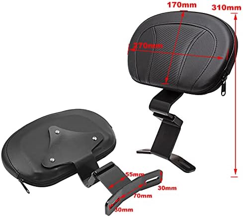 Respaldo delantero negro con almohadilla compatible con Harley Touring CVO Street Glide Road King Road Glide 2009-2022 2021 2020
