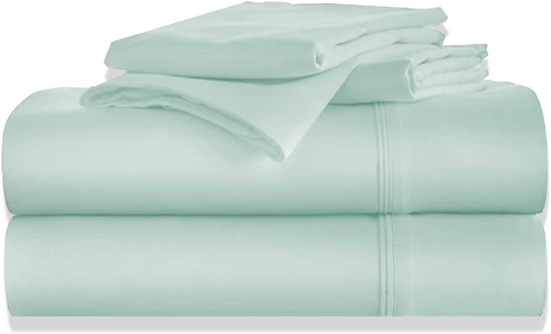Juego de sábanas de algodón egipcio de 1000 hilos tamaño matrimonial XL, 4 piezas, sábanas 100% algodón de fibra larga para cama de tamaño