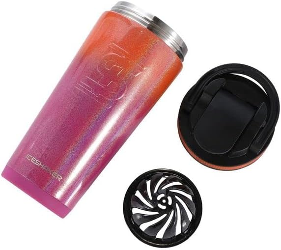 Ice Shaker Botella agitadora de 26 onzas, botella de agua de acero inoxidable y mezclador de proteínas, como se vio en Shark Tank, botella de agua