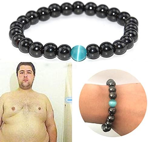 Tobillera de obsidiana negra antihinchazón para mujer, pulsera de obsidiana de drenaje linfático, pulsera magnética de obsidiana antiansiedad para