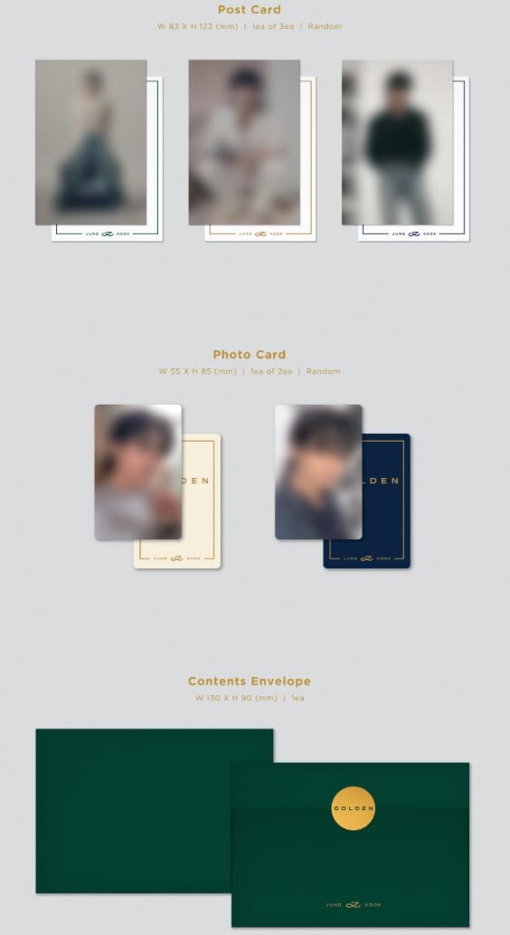 Set BTS JUNGKOOK GOLDEN 1er álbum en solitario 3 Ver Set + Weverse Album Ver
