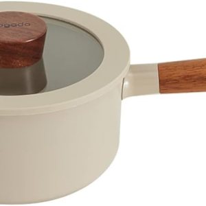 dogado Sartén orgánica y olla con mango de madera, utensilios de cocina de cerámica antiadherentes, sartén multiusos, beige arena (cacerola) dogado Sartén orgánica y olla con mango de madera, utensilios de cocina de cerámica antiadherentes, sartén multiusos, beige arena (cacerola)