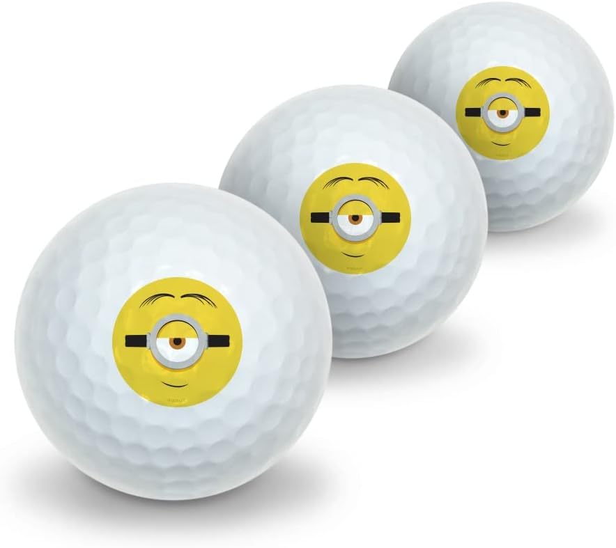GRAPHICS & MORE Minions Stuart Face – Pelotas de golf, paquete de 3
