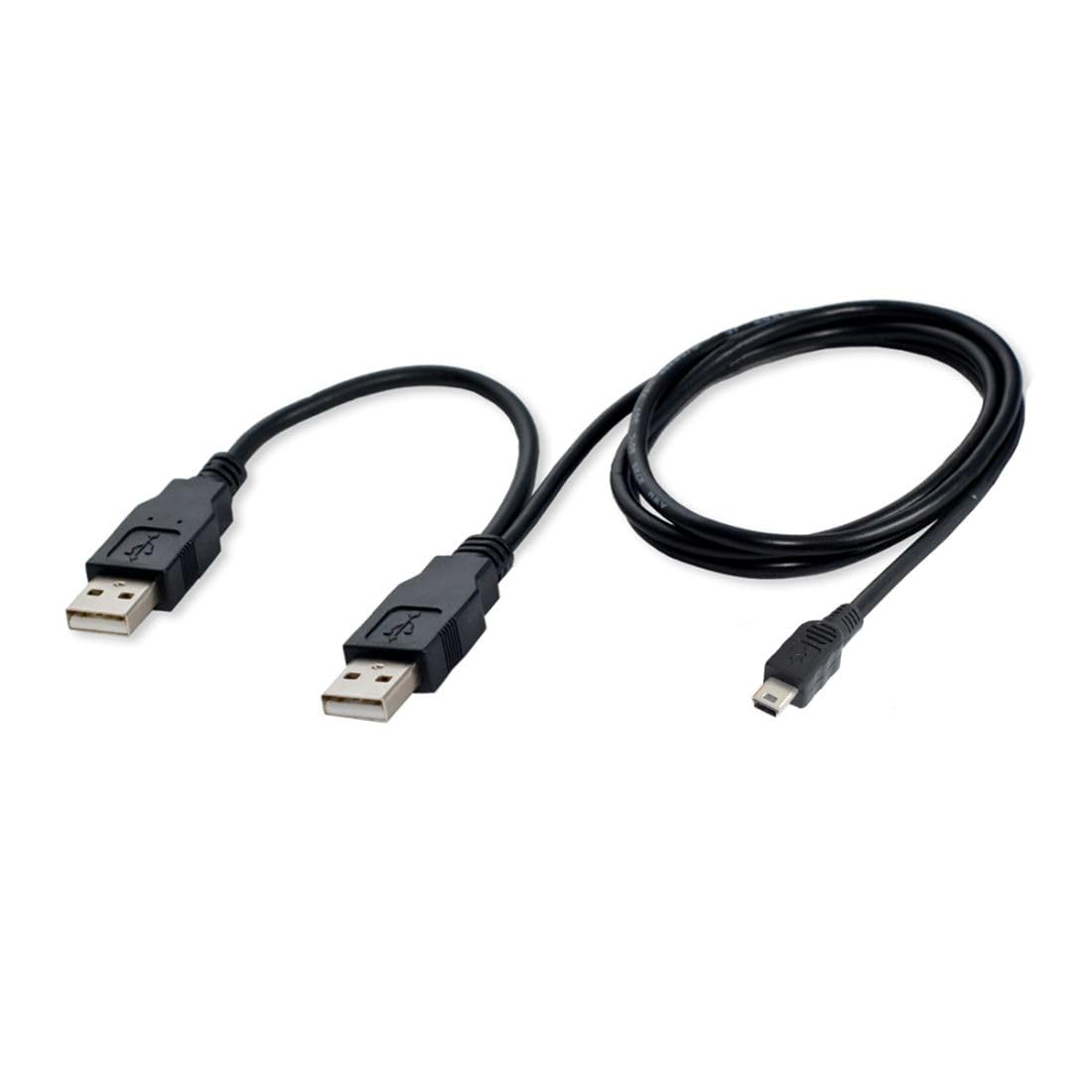 chenyang Cable de datos USB 2.0 a Mini USB 5Pin con cable de alimentación adicional para unidad de disco duro