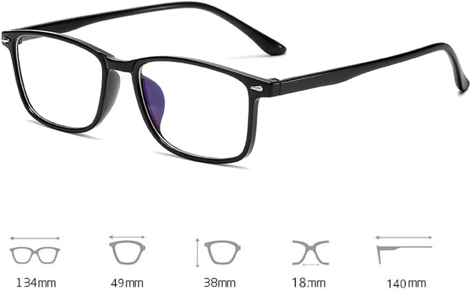 2PRS TR90 – Lentes de miopía con bloqueo UV y bloqueo UV de 1.00 a -4.00 de fuerza para hombres y mujeres