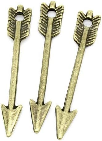 AKOAK 100 unidades por paquete de dijes de flecha en tono bronce tibetano, colgantes steampunk DIY para fabricación de joyas, dijes para producción