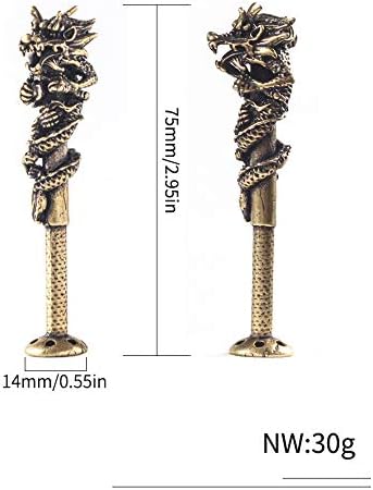 Herramienta de manipulación de pipas de tabaco, Retro Pokers Dragón tallado, 6 agujeros, accesorios de limpieza de pipas Tom’s Wheezes decoraciones