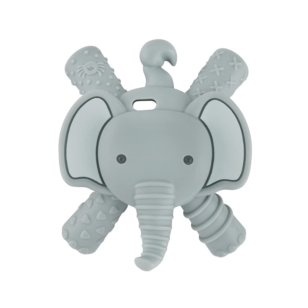 Itzy Ritzy – El mordedor Ritzy llega a los molares y masajea las encías doloridas cuenta con múltiples texturas y diseño flexible elefante