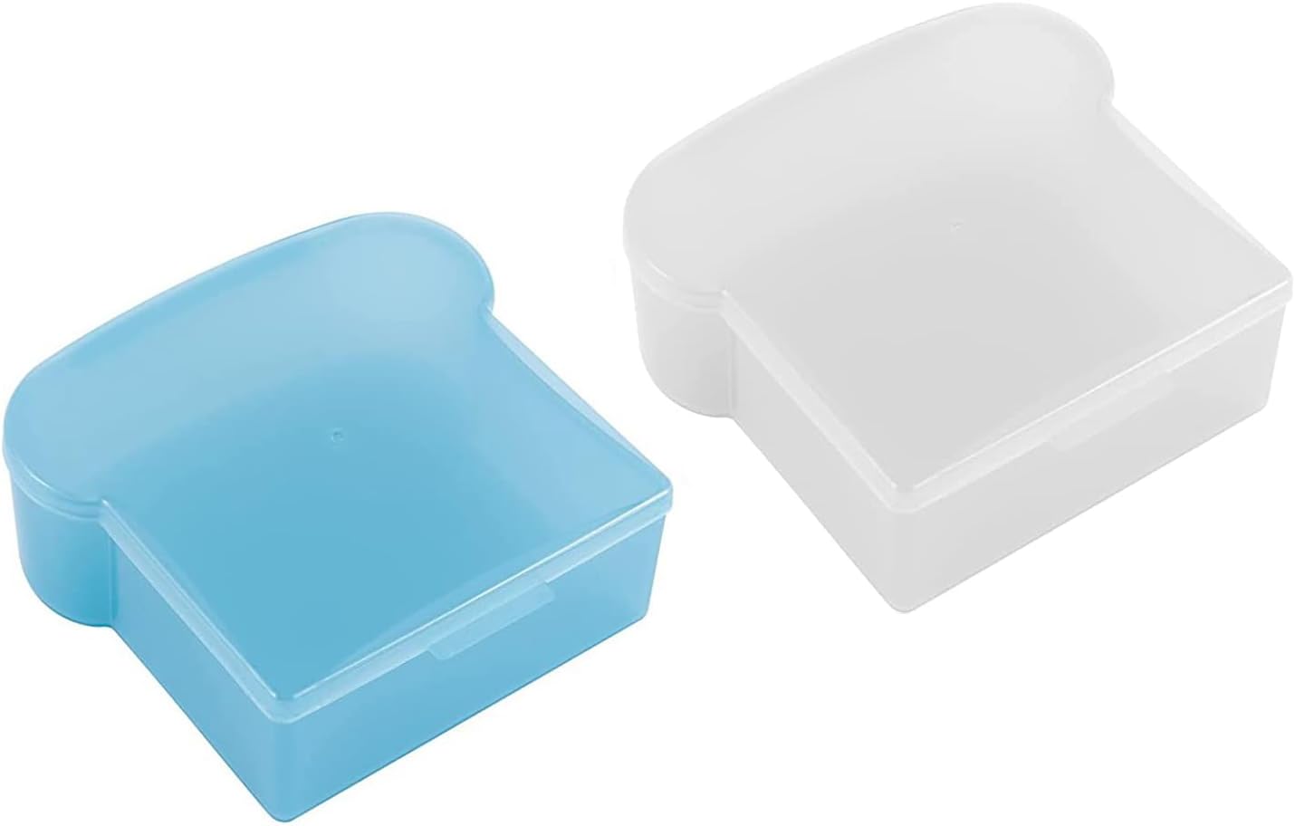 mollensiuer 2 cajas de sándwich en forma de tostada, soporte de sándwich de plástico, recipientes de almacenamiento de alimentos con tapa, lonchera