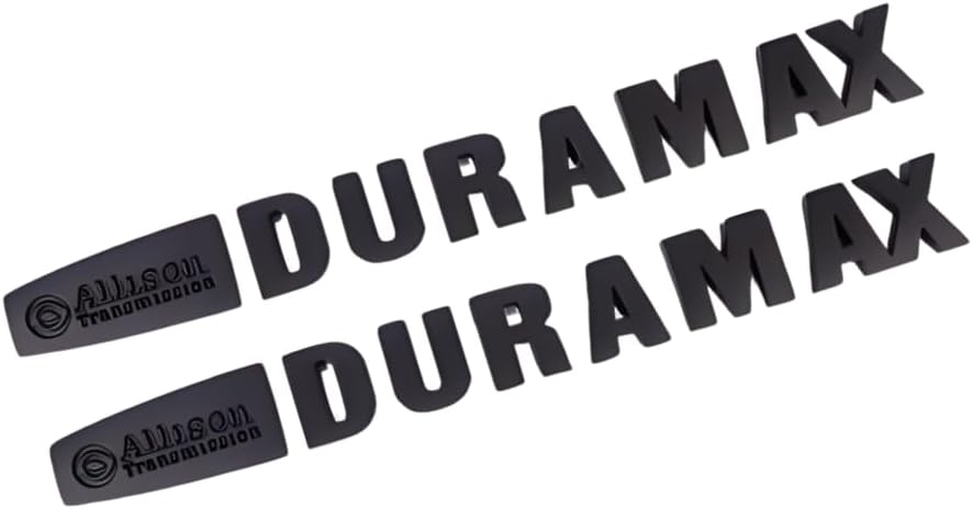 Duramax – Emblema de insignia Allison negro mate, 2 piezas, repuesto para Silverado 2500HD3500HD 2015 con adhesivo