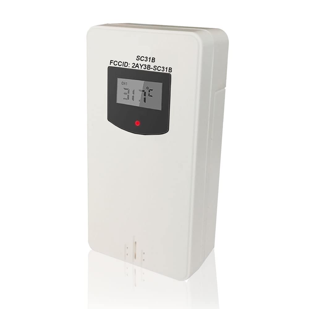 SMARTRO Sensor remoto inalámbrico para interior y exterior termómetro reemplazo para reloj de proyección SC31B