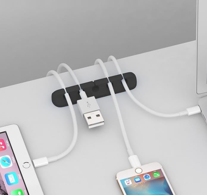 Organizador de cables de silicona, organizador de cables, soporte para cables de carga, organizador de cables USB, organizador de cables, perfecto