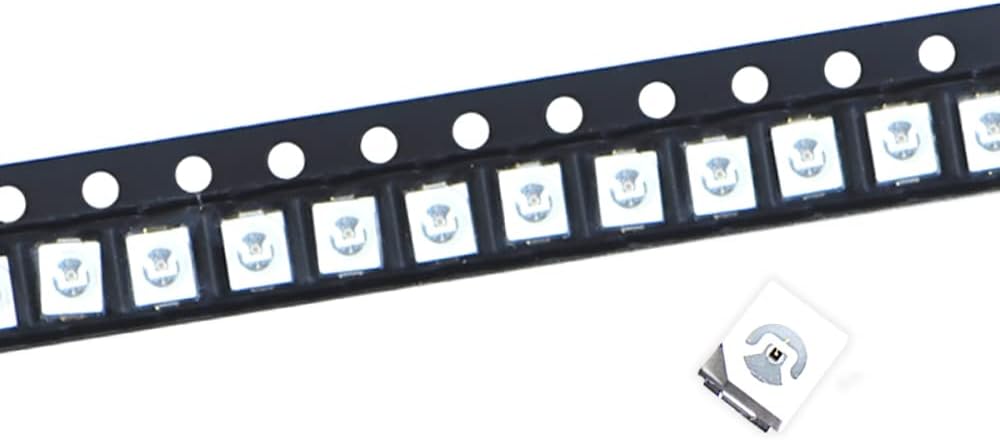 100 unids 3528 (1210) UV púrpura SMD LED diodo luces chips (ultravioleta 395nm 0.138 in x 0.110 in DC 3V 20mA) iluminación bombillas lámparas