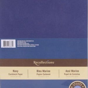Recollections Paquete económico de papel de cartulina, 8.5 x 11 azul marino Recollections Paquete económico de papel de cartulina, 8.5 x 11 azul marino