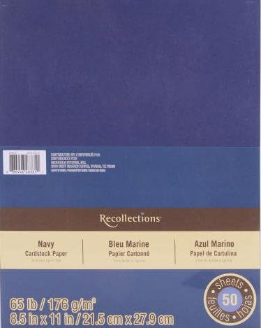 Recollections Paquete económico de papel de cartulina, 8.5 x 11 azul marino