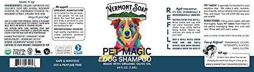VERMONT SOAP Champú orgánico para mascotas, infundido con aceite de oliva orgánico y natural, champú para perros de coco y aloe vera para pieles