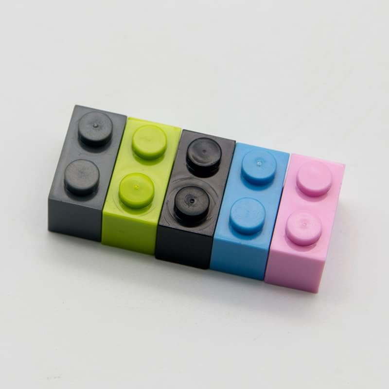 Bloque de ladrillo clásico a granel, ladrillos rojos 1×2, ladrillos de construcción planos 100 piezas, compatible con piezas y piezas de Lego
