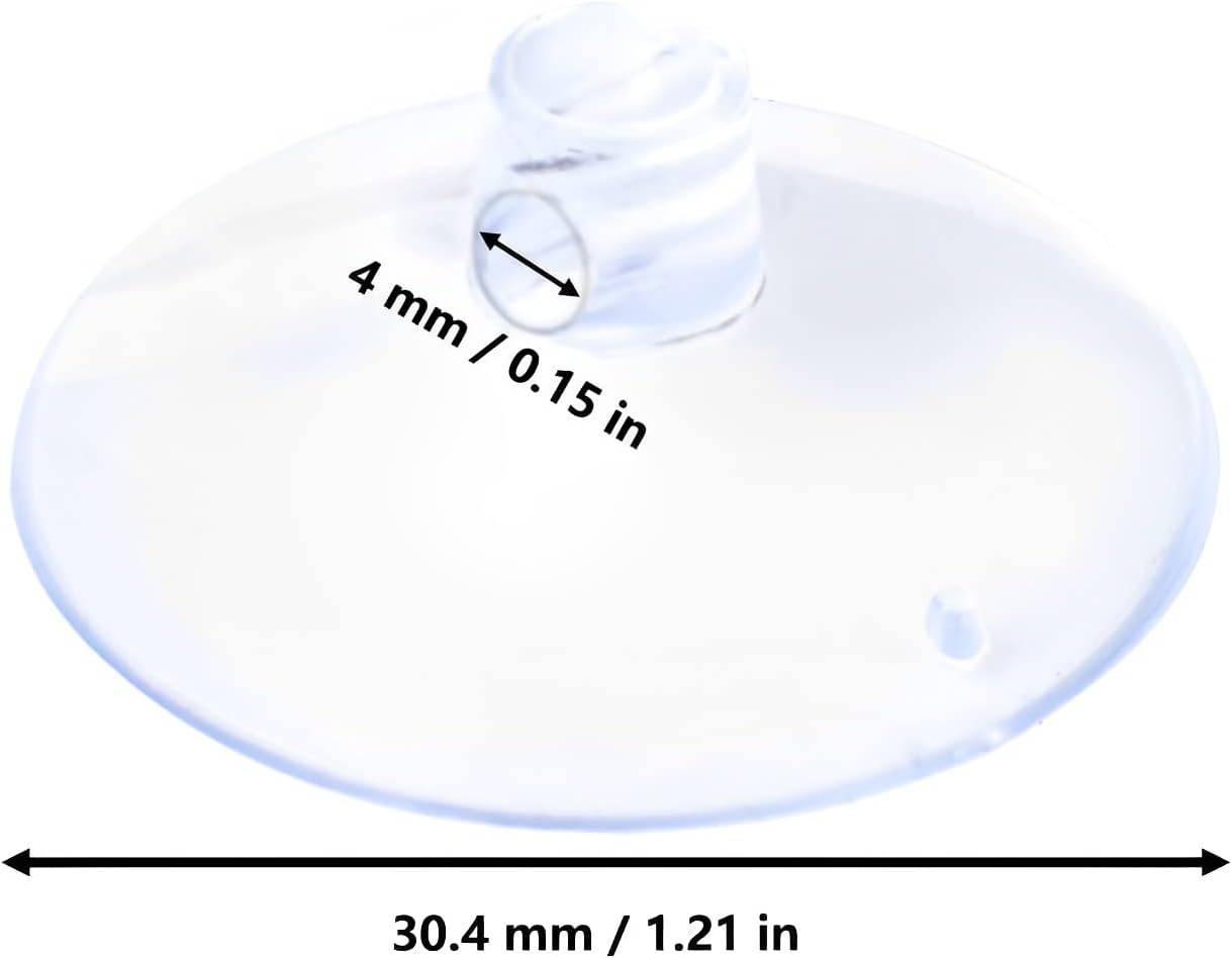 AccEncyc Ventosa con agujero de 1.2 pulgadas, almohadillas de succión de vidrio transparente de PVC transparente, soporte de succión pequeño para