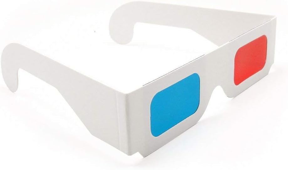 3 gafas estéreo 3D unisex azules y rojas plegables de cartón 3D para películas, TV, revistas y más inteligentes y atractivos, accesorios