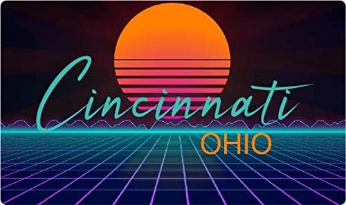 Cincinnati Ohio – Imán para nevera, diseño retro de neón de 4 x 2.25 pulgadas