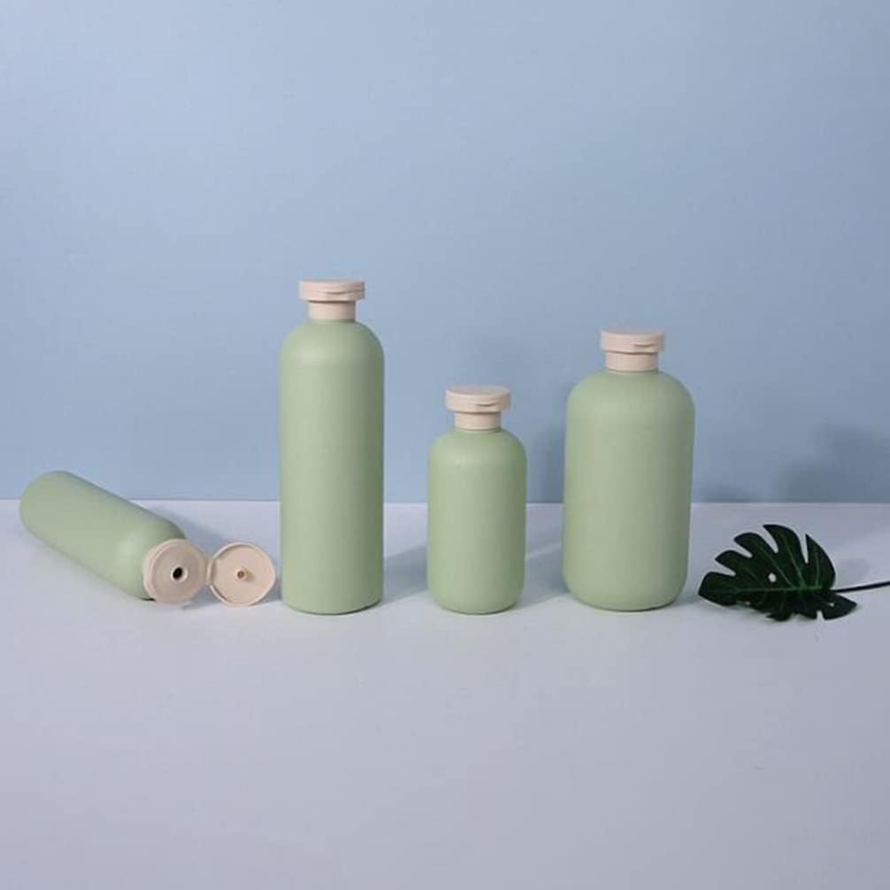Lurrose Botellas exprimibles con tapa abatible, 3 recipientes de cosméticos recargables, botellas de champú y acondicionador de viaje para artículos
