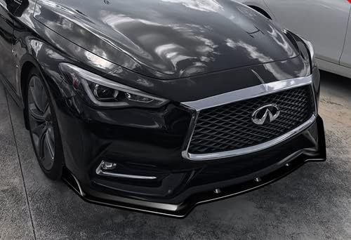HK5 Kit de 3 piezas de alerón de parachoques delantero, divisor de carrocería lateral, compatible con Infiniti Q60 2DR Coupe 2017-2022, 2018 2019