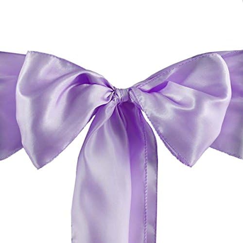 Efavormart – 25 cintas de satén lavanda para silla, lazos para decoración de eventos de boda, decoración de silla, moño, fiesta, suministros de