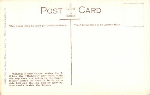 Putting sap in sugar house Vermont VT Original Antique Postcard