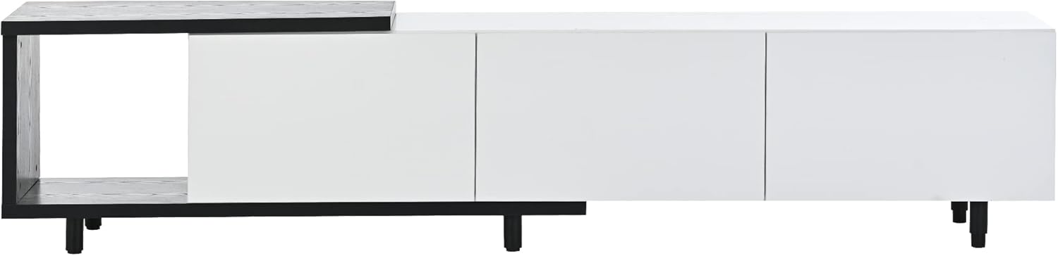 Merax, Soporte Mondern blanco de 80+pulgadas, mueble de TV para sala de estar, longitud de 84.6 pulgadas