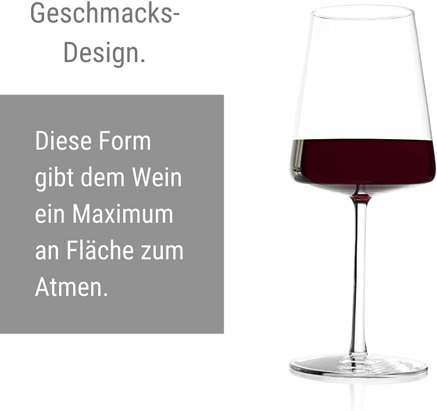 Stölzle Lausitz Power Red – Copas de vino de 17.5 fl oz, juego de 6 copas de vino tinto, aptas para lavavajillas, cristal sin plomo, elegantes e