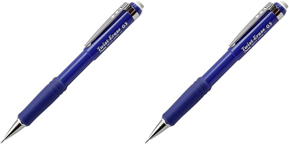 Pentel (R Twist-Erase(R) III – Lápiz automático, 0.020 in, azul, 1 unidad (paquete de 2)