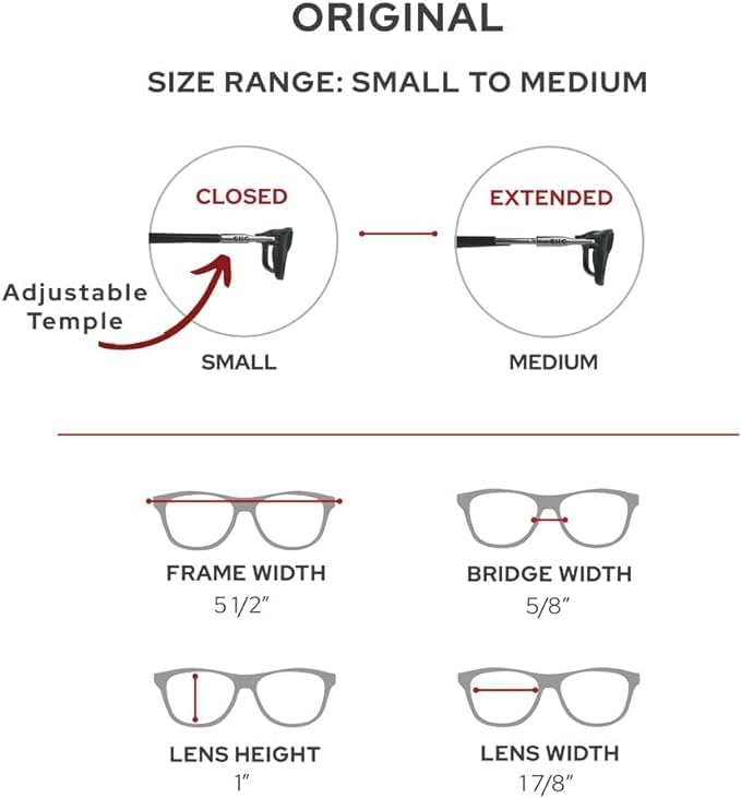 Clic – Anteojos de lectura magnéticos, para computadora, lentes reemplazables, varillas ajustables, originales (tamaño pequeño-mediano)