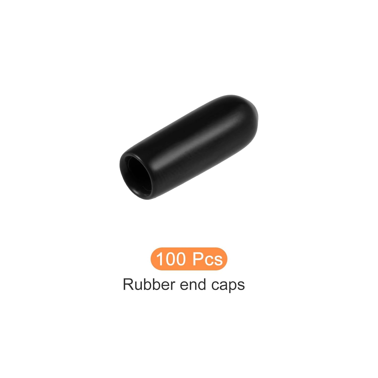 Rebower Tapa protectora de rosca de tornillo, tapas de goma para tornillo, perno, tubo de metal, varilla, muebles – 0.177 in IDnegro100 piezas