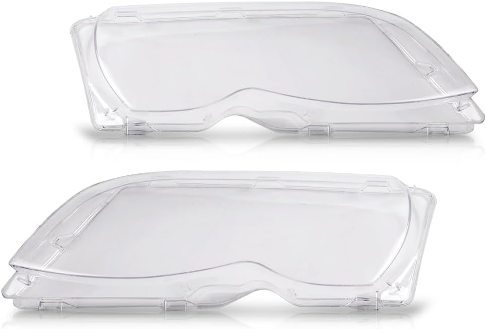 2 piezas de cubierta transparente para faros delanteros compatibles con BMW E46 serie 3 4DR 2002-2005 izquierda derecha delantera cubierta de lente