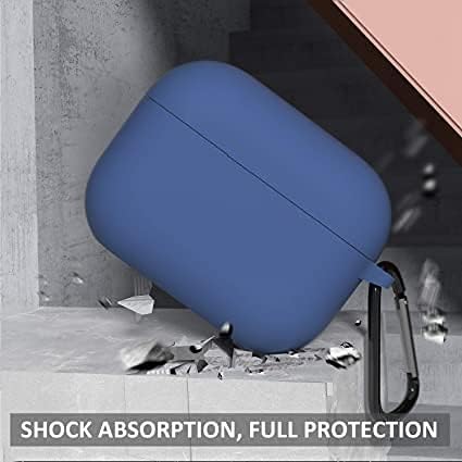 Funda de silicona para Airpods Pro con 2 pares de fundas para las orejas, funda suave de primera calidad, a prueba de golpes con llavero para