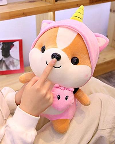 Lindo animal de peluche de ardilla para cosplay como unicornio rosa, juguete de ardilla suave con disfraz de unicornio, juguetes de peluche de gran