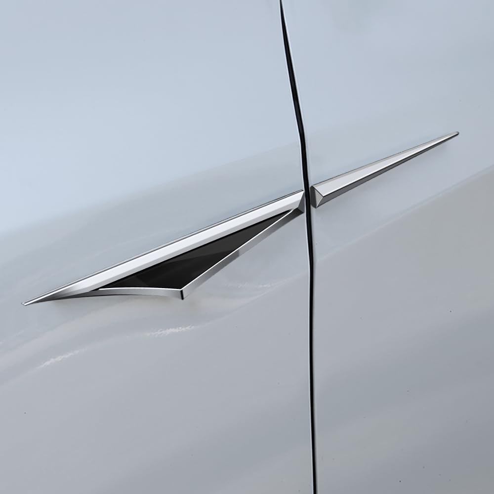 Par de accesorios de metal 3D para automóvil para puertas laterales, hoja de calcomanías para coche, guardabarros de coche, emblema de ala lateral,
