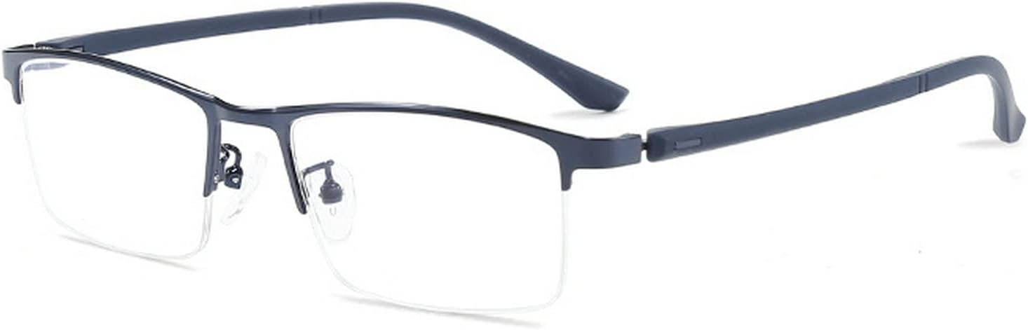 Business – Lentes de lectura para hombre, con bloqueo de luz azul, medio marco, para computadora, anteojos rectangulares para mujer