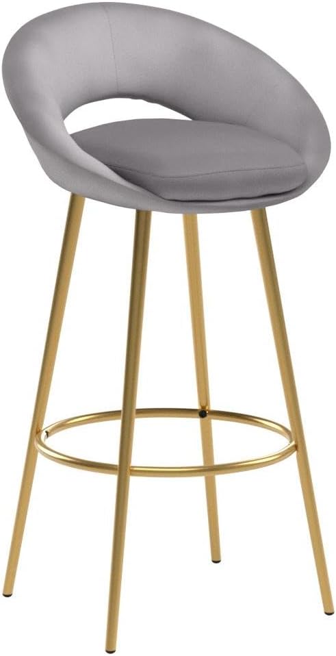 Guyou Juego de 2 taburetes de bar modernos tapizados de terciopelo con respaldo, altura de asiento de 30 pulgadas, taburetes para silla alta de isla