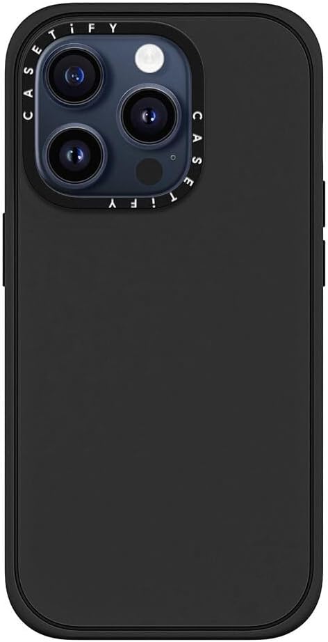 CASETiFY Funda Impact para iPhone 15 Pro 4 veces probada contra caídas de grado militar, protección contra caídas de 8.2 pies – negro mate
