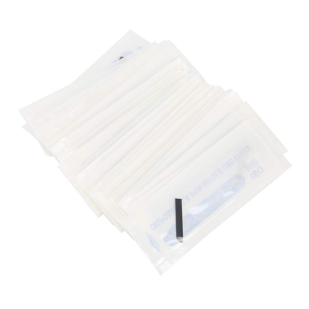 50 agujas de tatuaje para cejas de 6 tipos, microcuchillas para cejas, cuchillas de tatuaje finas, hojas permanentes de maquillaje de 0.007in (21