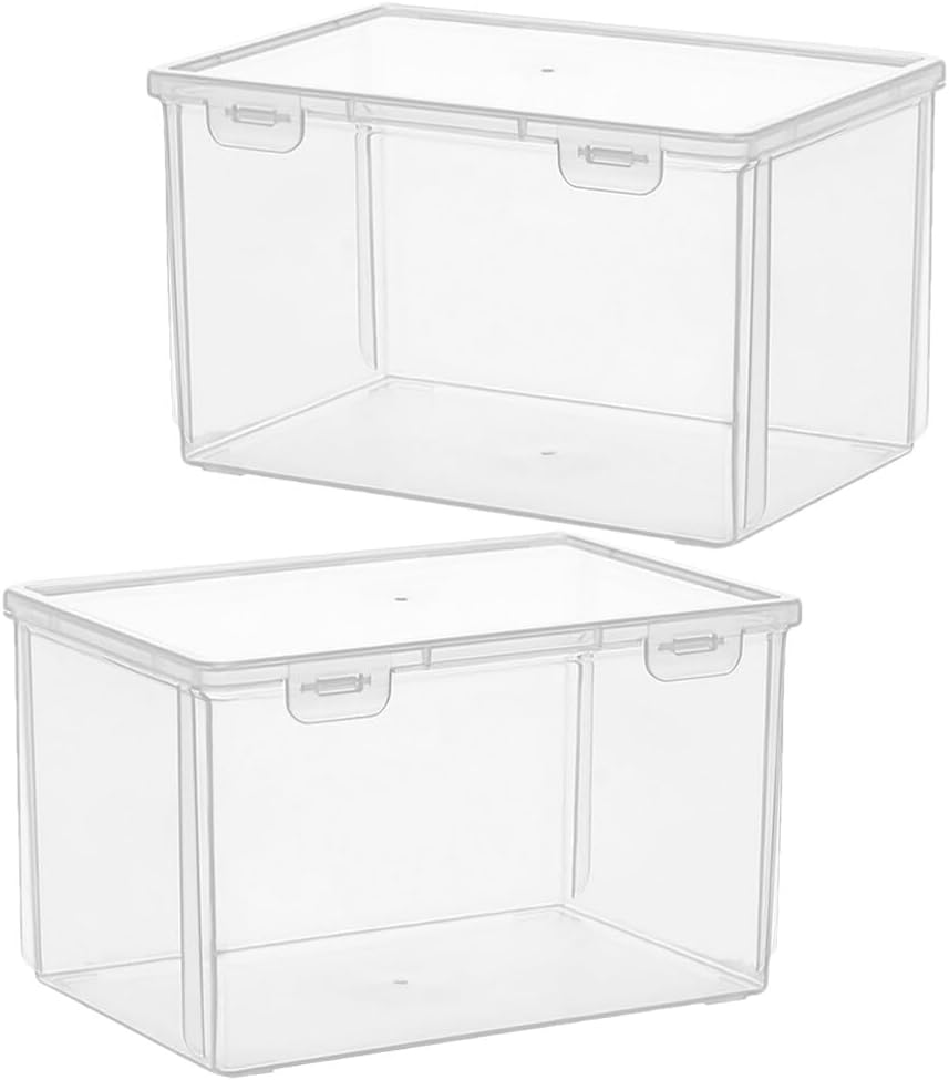 Alipis Contenedor de almacenamiento de pan, 2 unidades, caja de pan de plástico, hermética, tostada, pan, contenedor de almacenamiento apilable,