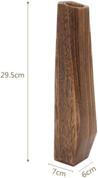 Wakauto Macetas decorativas de madera, jarrón alto y pequeño, jarrón de madera a prueba de fugas, hecho a mano, maceta carnosa, decoración de