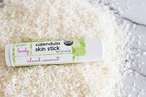 Green + Lovely Caléndula Skin Stick – Barra de loción orgánica en barra corporal de bálsamo hidratante para ungüento y pomada multiusos para manos,