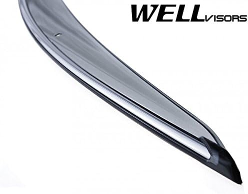 WellVisors Repuesto para Lexus ES300 y ES330 2002-2006 Clip-ON cromado, protector de lluvia lateral teñido de humo, deflectores de ventana 3-847LX010