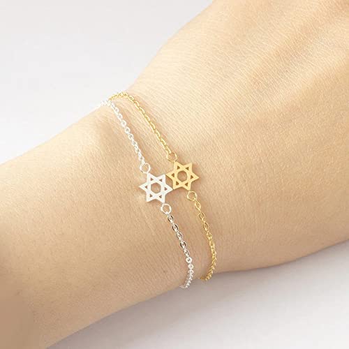 star of david, jewish jewelry, jewish bracelet, bracelet, magen david, bat mitzvah gift, star bracelet, judaica jewelry, jewish, judica (Gold)