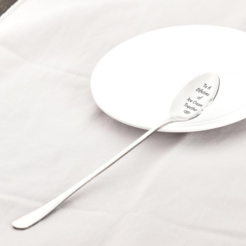 Cucharas de helado de regalo para parejas, marido, esposa, aniversario, cumpleaños, regalo de Navidad para novio, novia, para toda una vida de