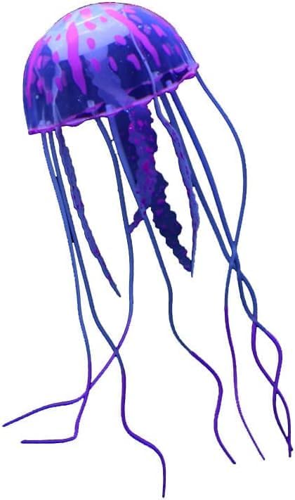 Htppzjr Medusa artificial púrpura brillante adecuada para pecera, decoración de acuario, adornos populares, decoración de acuario