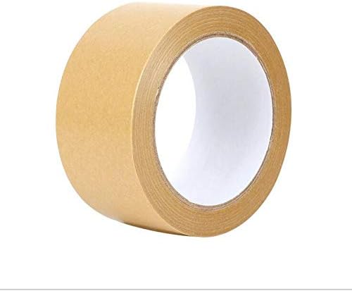 1 rollo de cinta de embalaje de papel kraft engomado marrón, cinta activada por agua, caja de cartón, cinta de embalaje y sellado, accesorios de
